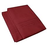 1500 Supreme Collection 2 Pack Bed Pillow Cases - Luxury Embroidered Premium Softness and Wrinkle Resistant Breathable Additional Pillowcases For Bed Sheets - 12 Colors - Standard, Burgundy