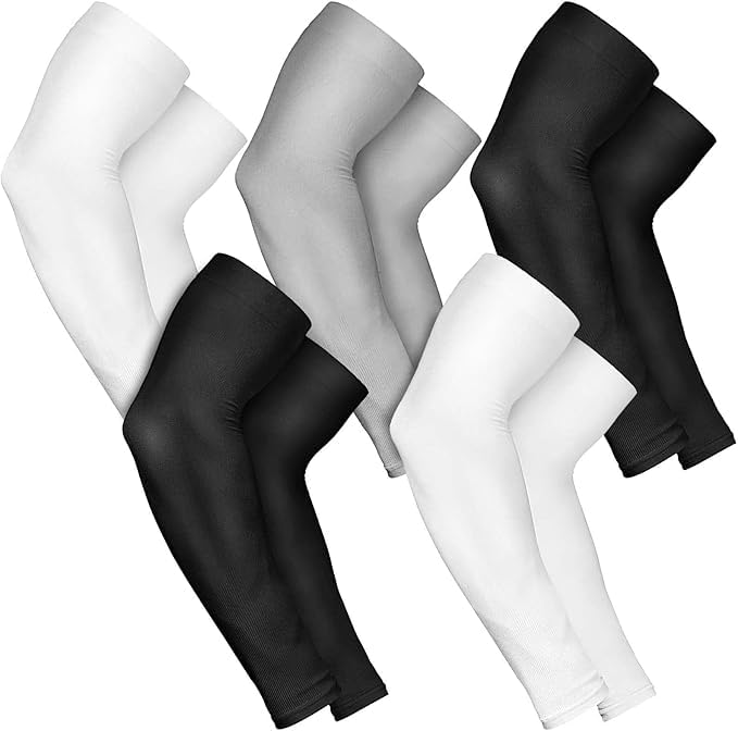 Photo 1 of 5 Pairs Arm Sleeves for Men Women, UV Sun Protection Compression Tattoo Sleeve Cover Up for Basketball Volleyball