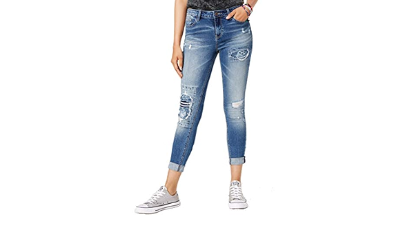 Repair Embroidered Cuffed Jeans 
