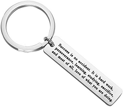 Success is No Accident Pele Inspirational Quote Keychain Sport Player Motivational Gift Encouragement Gift
