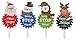 Juvale Christmas Yard Sign Stakes - 4-Pack Assorted Happy Holidays Round Sign Decoration for Outdoor Lawn Garden, Santa, Snowman, Penguin, Reindeer Designs, 17 x 8 Inches