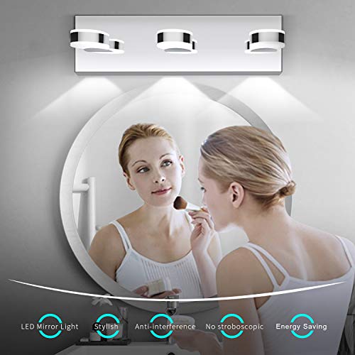 OOWOLF LED Bathroom Vanity Lights, 17.12 inches 10W 3Light 6000K
