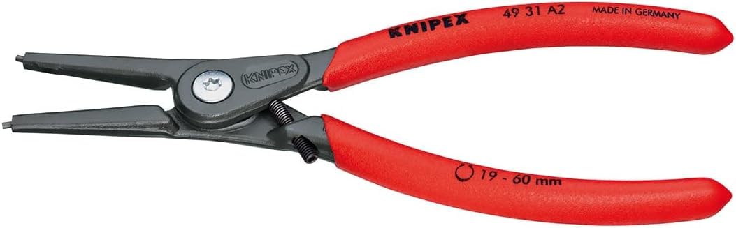 KNIPEX Precision Circlip Pliers for External Circlips on Shafts with Overexpansion Guard with Non-Slip Plastic Coating, 49 31 A2