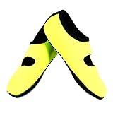 NuFoot Mary Janes Women's Shoes, Best Foldable & Flexible Flats, Travel & Exercise Shoes, Dance Shoes, Yoga Socks, Indoor Shoes, Slippers, Neon Yellow, Large