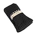 Urban CoCo Women's Winter Knee High Footless Socks Knit Crochet Leg Warmer (Black)