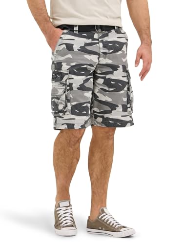 Lee Men’s Dungarees New Belted Wyoming Cargo Short, Graphite Camo Ripstop