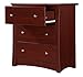 Storkcraft Crescent 3 Drawer Chest, Cherry, Kids Bedroom Dresser with 3 Drawers, Wood & Composite Construction, Ideal for Nursery, Toddlers Room, Kids Room