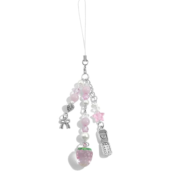 Charms Y2K Para Móvil Con Lazos Y Ositos – 4 Diseños Rosas, Cadena Antirrobo, Decoración Estética Para Fundas Y Bolsas