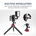 Moman Phone Clamp Stand Mount, with Universal Bottle Cap Adapter, Max 3.3 inch Width-adjustable and Rotatable Cellphone Clamp and 2 Screws for Tripod Mount