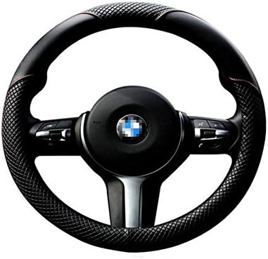 Classic Steering Wheel Cover-Black And Red, Odorless, 1.5lb, Microfiber Leather Fits 15" Steering (Black And Red(Classic))