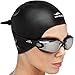 Swim Elite Mirrored Swimming Goggles + Exclusive Swim Cap & Protective Case for Men and Women (Mirrored Black)