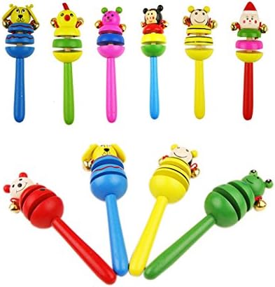 Wooden Toy Cartoon Animal Rattles Bell Music Suit 0-5 Years Old Educational Toys For girls Boys