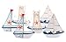 Dedoot Wooden Miniature Sailing Boat, Miniature Mini Sailboat Model Home Decor Set, Pack of 6 Sailboat Decor Sailboat Model Decoration 4.9X 4.3 x 1.2 Inches