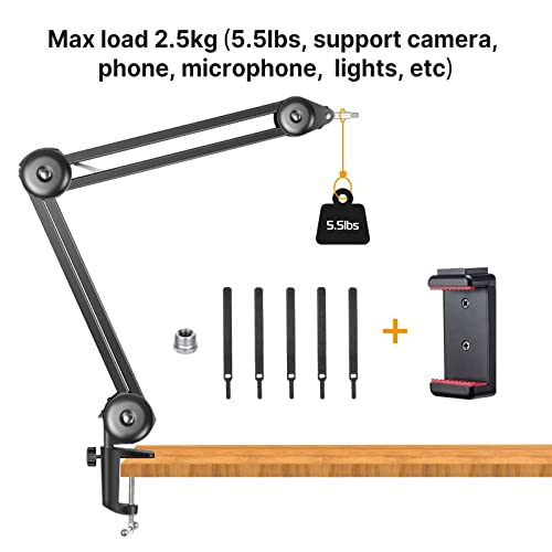 Camera Overhead Mount Boom Arm Over Head Tripod for Camera DSLR Desk
