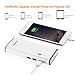 POWERADD 10000mAh Portable Charger External Battery Power Bank with 3 Smart USB Outputs and Flashlight for iPhone 7S 6S 6 Plus, iPad Air/Mini, Samsung Galaxy, Smartphones and Tablets - White