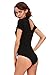 Happy Sailed Women Peep Hole Choker Backless Thong Jumpsuits Bodysuit, Small Black