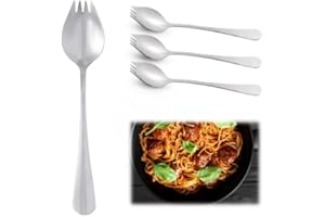 3 Pack Stainless Steel Sporks Set, Reusable Metal Spoon Fork for Fruit, Appetizer, Dessert, and Salad, Durable Flatware for H