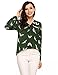 Zeagoo Women's Casual Print Chiffon V Neck High Low Hem Blouse Top,Green,X-Large