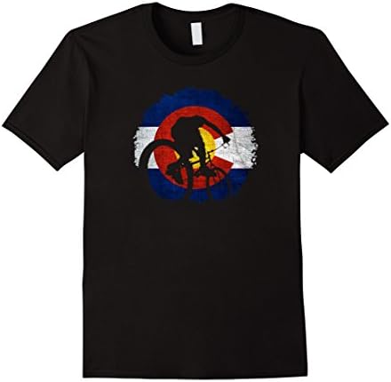 Mens Colorado Mountain Biking, Cycling, Bicycle T-shirt Medium Black