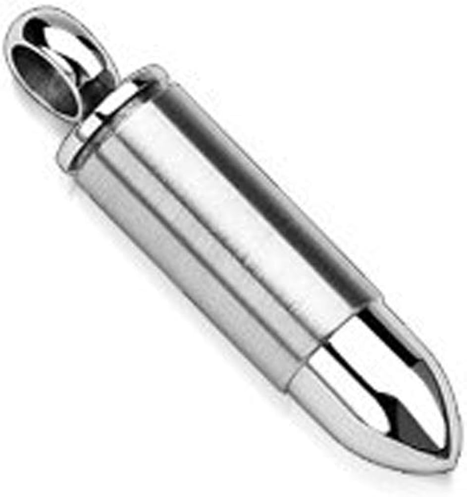 Amazon Com 316l Stainless Steel Pendant Bullet 30mm X 8mm Jewelry