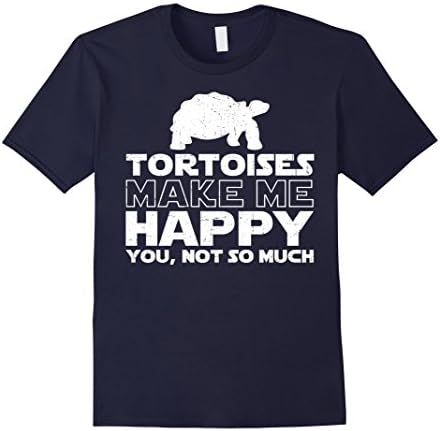 Men's Tortoise Make Me Happy T Shirt Gifts For Tortoise Lover Large Navy