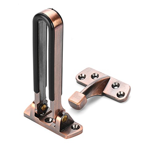 Black U Swing Bar Lock Door Guard for Hinged Swingin Doors,Secondary