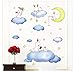 Bunny Animals Wall Stickers Wall Decals for Nursery Decor Lovely Rabbits Easter Holiday Wall Stickers Decor Removable Mural Decals Baby Nursery Kids Room Living Room Wall Decor Nursery Wallpaper