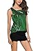 GUANYY Women's Sleeveless Sparkle Shimmer Camisole Vest Sequin Tank Tops (Green, Large)