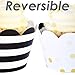 Cupcake Wrappers - Black & White Wedding, Bridal & Baby Shower, Birthday Party Supplies, Reversible Neutral Gender Dessert Wraps - She Said Yes, Hollywood NYE,Grad (Stripe, Gold Silver Dot, 24 Count)