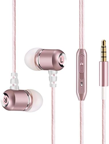 Headphones, HokoAcc In-Ear Earbuds Noise Isolation Headsets Heavy Bass Earphones with Microphone for iPhone Samsung iPad and Most Android Phones