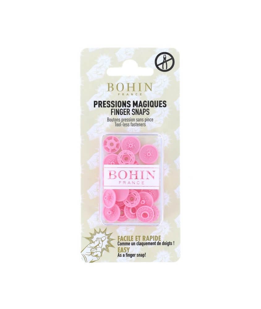 Bohin Snap Fasteners, Pink, 13mm