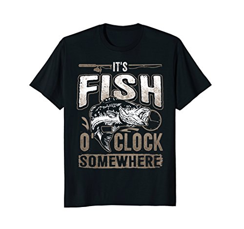 Mens it s fish o clock somewhere-funny fishing t-shirt …