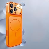 Compatible with iPhone17 Promax/16/15/14/13 Phone case Wireless Charging Frosted Protective case (Orange,for iPhone 16 Pro Max)