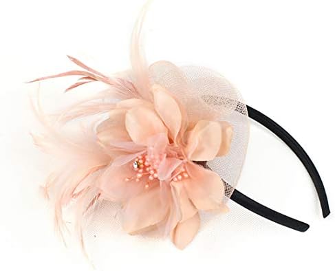 FAYBOX Fascinators Sinamay Hats for Women for Tea Party Kentucky Derby Wedding Cocktail Mesh Feathers Hair Clip