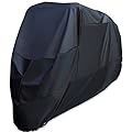 XYZCTEM XXXL Large Oxford Waterproof Sun Motorcycle Cover,Made of Heavy Duty Material and 114 inch length,Fits for Harley Davison and All motors(Black)