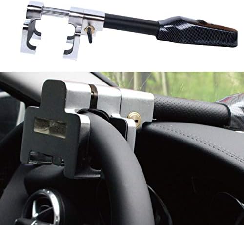 Felimoa 高性能 ハンドルロック 盗難防止 車 窃盗対策 Led警告灯 音声警報機能