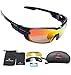 GIEADUN Sports Sunglasses Polarized UV400 Protection Cycling Glasses with 3 Interchangeable Lenses for Cycling, Baseball,Fishing, Ski Running,Golf