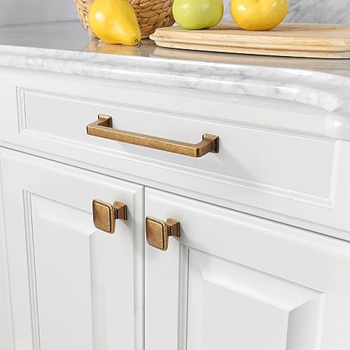 Amerdeco 6 Piece Kitchen Handles 128mm Handles Cabinets Bronze Door Handle Drawer Pulls Zinc Alloy Furniture Pull UK0019