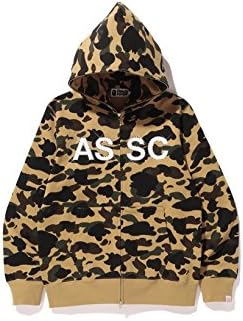 JWONG 2017 Bape x Anti Social Social Club ASSC Full Zip Up Crystal Swarovski Yellow Camo Size XL Extra Large