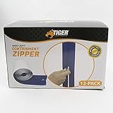 Tiger Tough Heavy Duty Adhesive Containment Zippers - 12 Pack of 84 Inch Self Stick Zipper for Dust Barriers, Containment Walls, Plastic Sheeting, Tarp, Construction, Remediation, Camping & More