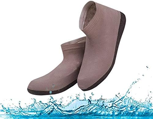 Waterproof Rain Shoes & Boots Cover, Dirt-proof and Slip-resistant Reusable Shoes Covers, Made of Durable & High Elastic Rubber, Suitable for Outdoor Activities (Small, Brown)