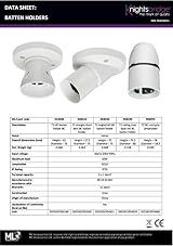 Knightsbridge SN8230T2 HO BC Batten Holder White 3-Plate Ceiling Rose view 3