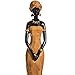 CASA FEBUS - Golden African Woman Sculpture, Maasai Lady Figurine, Statue Decor Collectible Art Piece 4