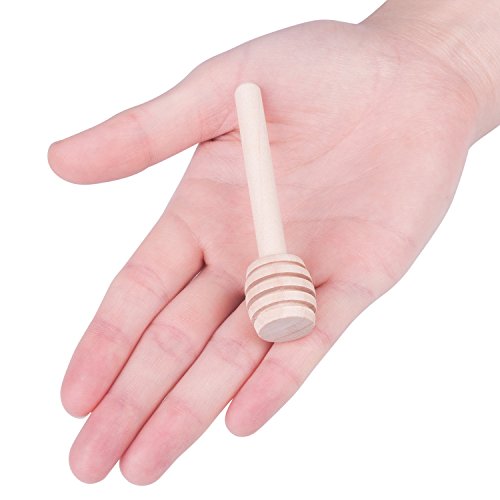 30 PCS Mini Wood Honey Dipper Sticks, 3 Inch Server for Honey Jar Dispense Drizzle Honey