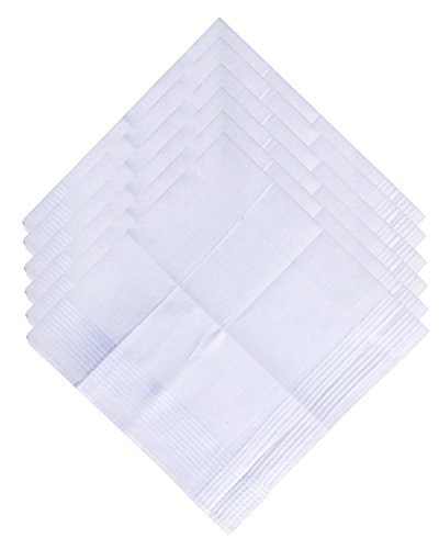 COCOUSM Mens Claasic New White 100% Cotton Handkerchiefs Hanky