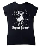 Harry Potter Stag Patronus Juniors T-shirt(Extra Large,Black)