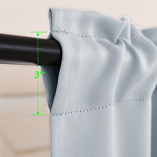 NICETOWN Half Window Kitchen Tier Curtains- Tailored Scalloped Valance/Swags for Bedroom (One Set, 29-Inch-by-38-Inch Each Panel,Platinum-Greyish White) - Thumbnail 3