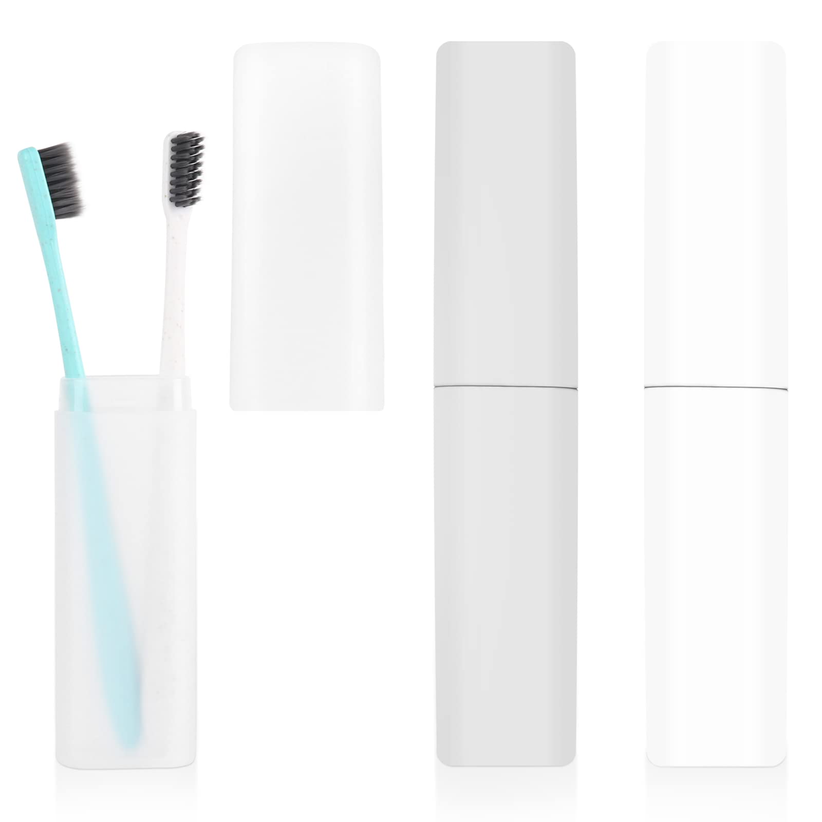 Photo 1 of 3 Pack Portable Toothbrush Carrier - Plastic Storage Case for Travel, Camping, Home & School