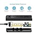iClever Power Strip Charging Station with 3 USB + 3 AC Outlets, 6ft Extension Cord Power Strip with USB for Travel, Home, Nightstand and Office - Black [Overload Switch Control]