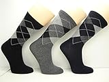 Women's Argyle 80% Cotton Crew Socks (3 Pairs)